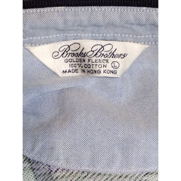 Brooks Brother Golden Fleece Men's Polo Shirt Size Large Green Plaid Short Sleev - Picture 2 of 6